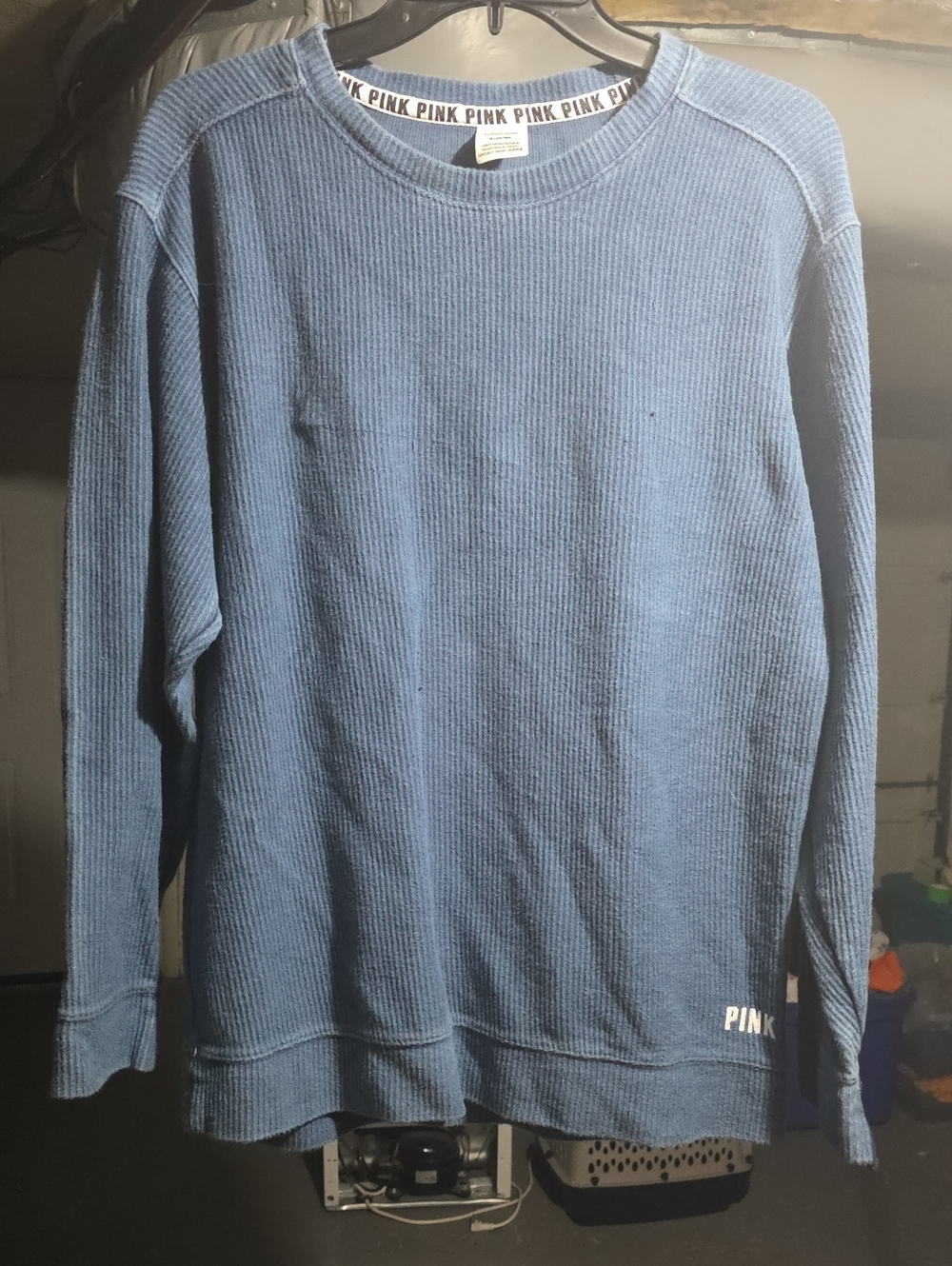 PINK Victoria's Secret Crewneck Thermal Sweater -Blue